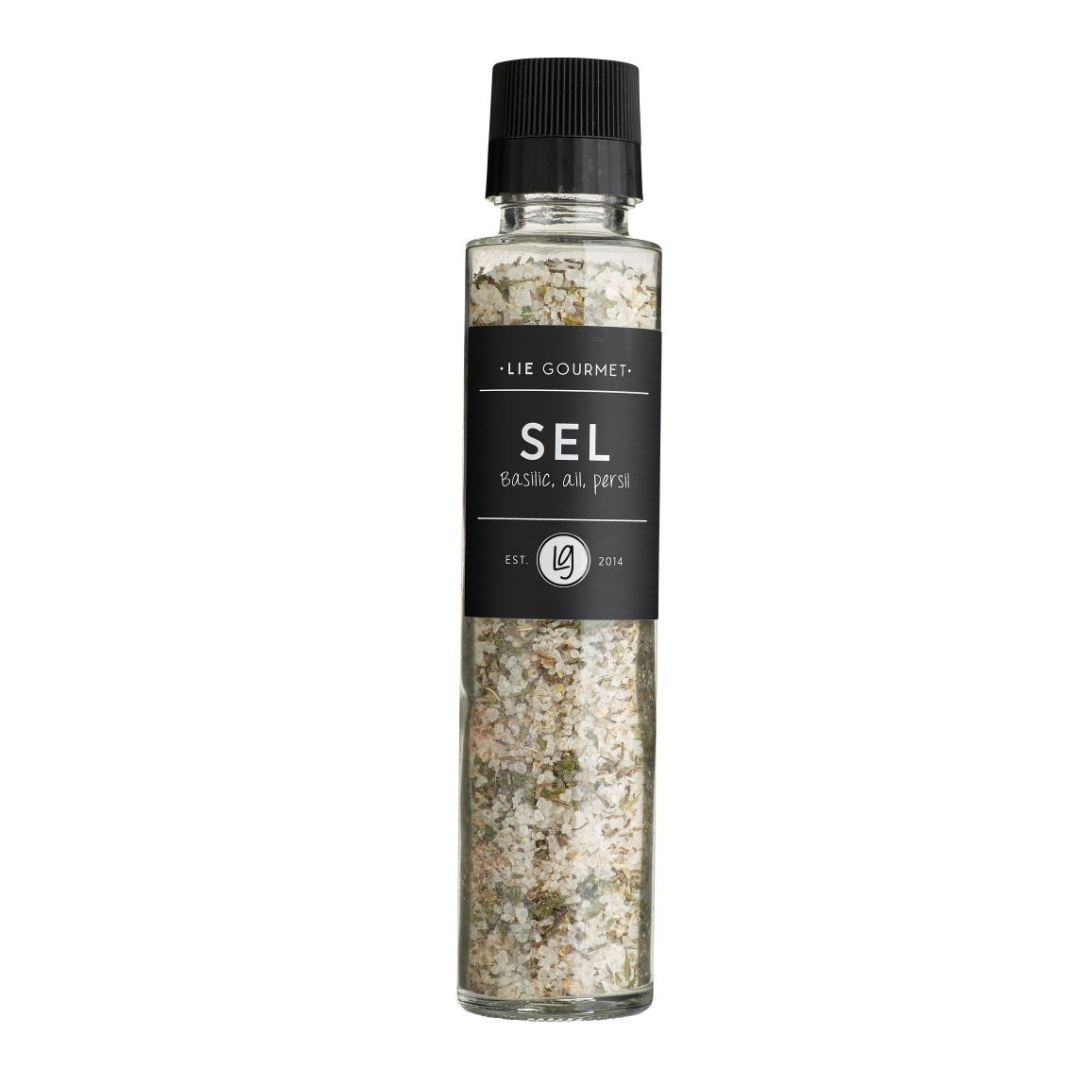 LIE GOURMET - Salt m/ basil, hvítlauk og steinselju  / kvörn