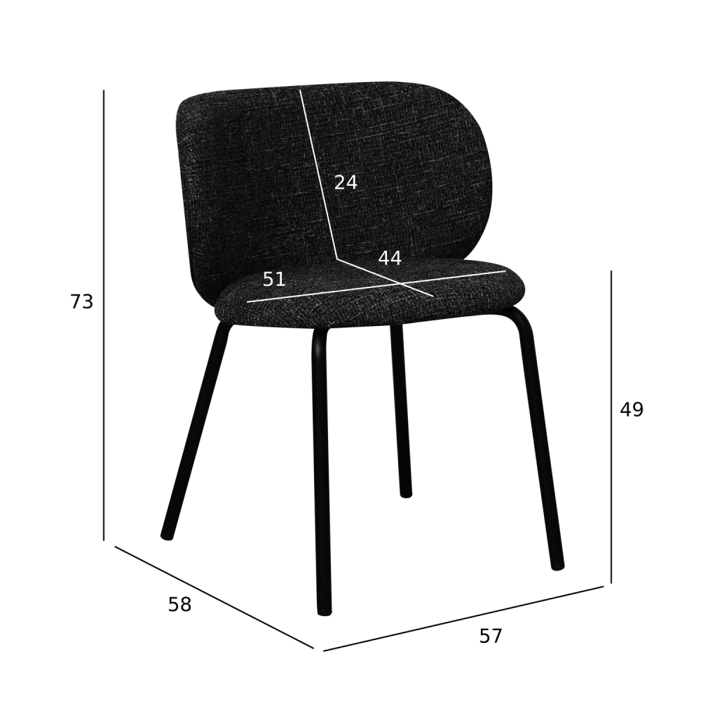 FURNHOUSE - Nanna stóll - Svartur -  Sérpöntun (5-6 vikur)