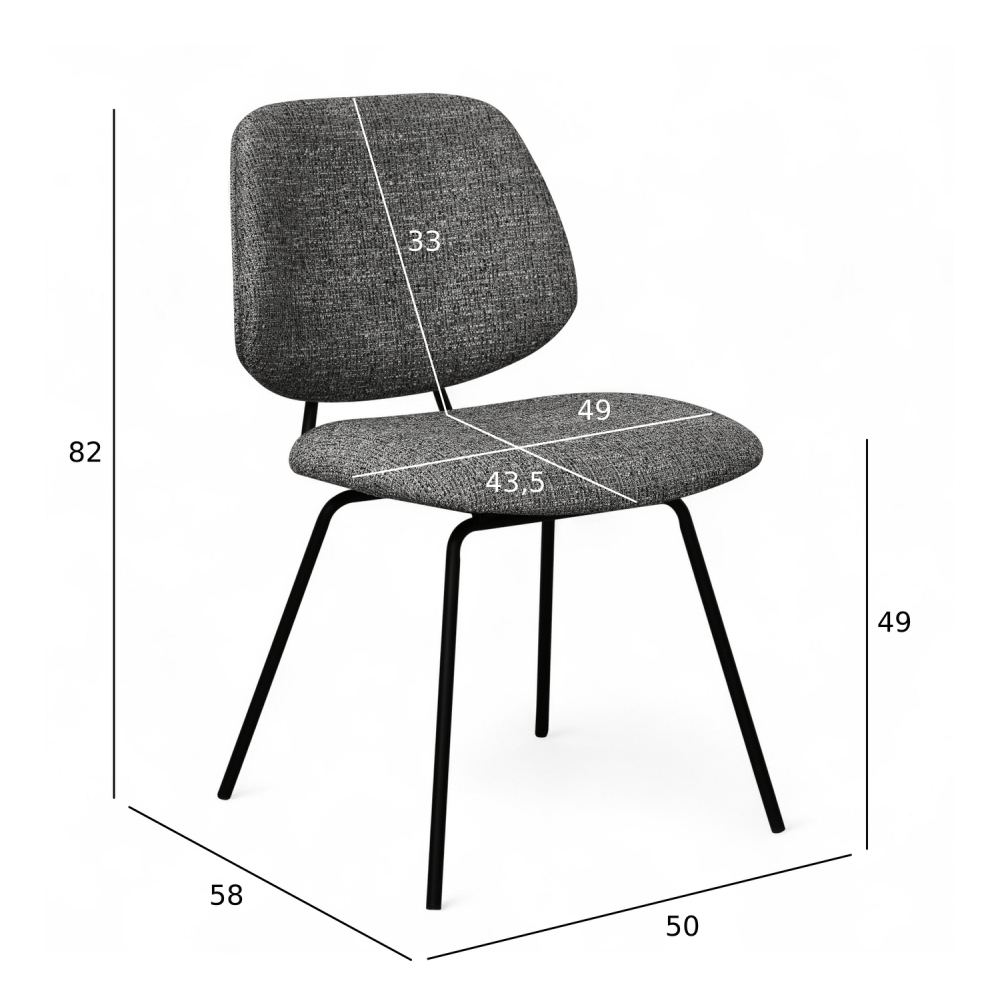 FURNHOUSE - Sofia stóll - Grár -  Sérpöntun (5-6 vikur)